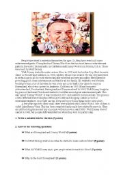 English Worksheet: The Life of Walt Disney