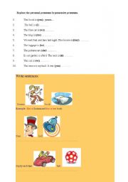 English Worksheet: possessive pronouns