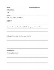 English Worksheet: Book Report Helper