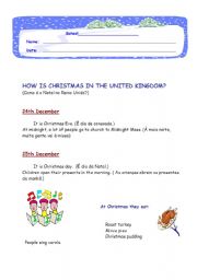 English worksheet: CHRISTMAS informationsheet