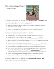 English Worksheet: What can technology do for you?