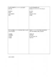 English Worksheet: Irregular quiz
