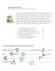 English Worksheet: DAILY ROUTINES