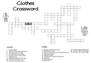 English Worksheet: Clothes Crosswords