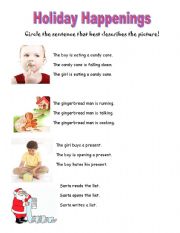 English worksheet: Holiday Happenings