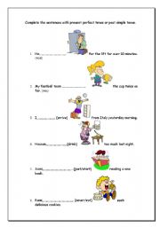 English Worksheet: present perfect worsheet