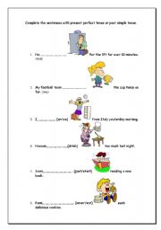 English worksheet: present perfect worsheet