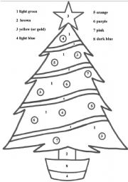 English Worksheet: Christmas Tree