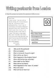 English Worksheet: London postcards