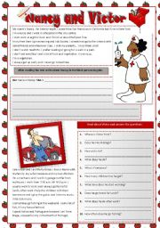 English Worksheet: NANCY AND VICTOR