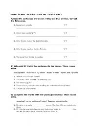 English worksheet: Charlie and the cholote factory