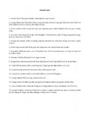 English Worksheet: Animals