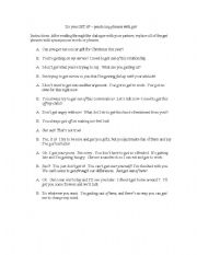 English Worksheet: A dialogue with get phrases