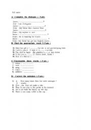 English worksheet: genral  vocabulary  and  communication