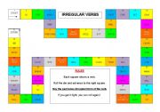 English Worksheet: Irregular Verbs Game