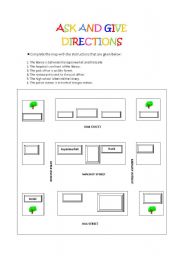 English Worksheet: Giving Directions