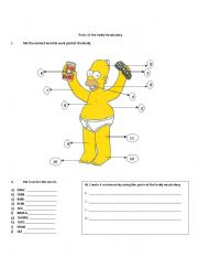 English Worksheet: Parts of the human body vocabulary