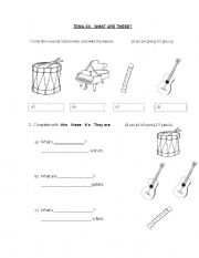 English Worksheet: what are these?