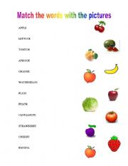 English Worksheet: FRUITS