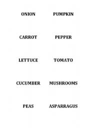 English Worksheet: VEGETABLES WORD