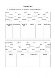 English worksheet: VOCABULARY REVIEW
