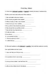 English Worksheet: What Is a Sentence