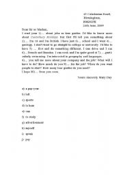 English Worksheet: application form