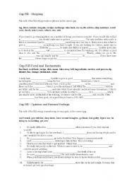 English Worksheet: Gap fill Food and restaurant