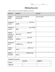 English Worksheet: Making Requests