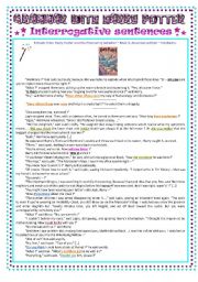 English Worksheet: Grammar with Harry Potter : interrogative sentences - lesson