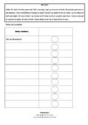 English Worksheet: My day