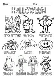 English Worksheet: HALLOWEEN VOCABULARY