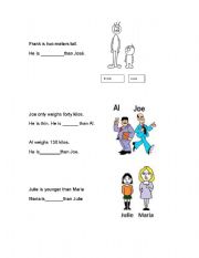 English worksheet: comparatives