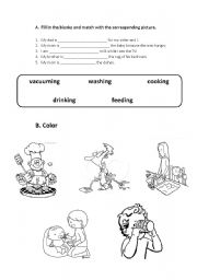 English Worksheet: Chores in home