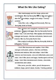 English Worksheet: I like - I dont like