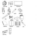 English Worksheet: school things