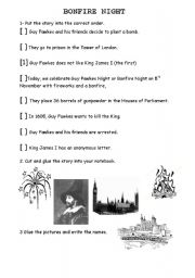 English Worksheet: BONFIRE NIGHT