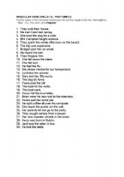 English Worksheet: irregular verbs