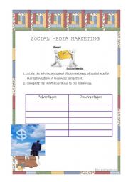 English Worksheet: Social Media Marketing