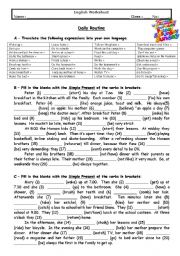 English Worksheet: Daily Routine