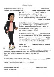 English Worksheet: Gapped Reading Race - Michael Jackson (the same only different)