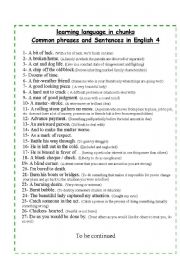 English Worksheet: Common phrases and Sentences in English part 4