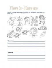 English worksheet: THERE IS THERE ARE