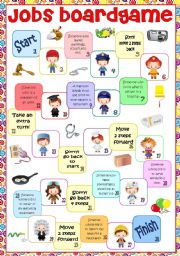 English Worksheet: Jobs Boardgame