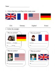 English Worksheet: Where Are You From?