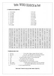 English Worksheet: Word Search - Verbs