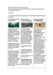 English Worksheet: climate of the world