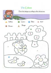 English Worksheet: Worksheet about Colours