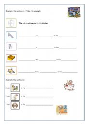 English worksheet: Rooms in the house / objects