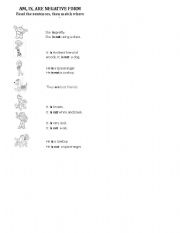 English Worksheet: Verb to be Negative Form